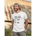thumbnail image 2 of Are You Childish? Yes No Funny Graphic Men White T-Shirt, Male x-Large, 2 of 4