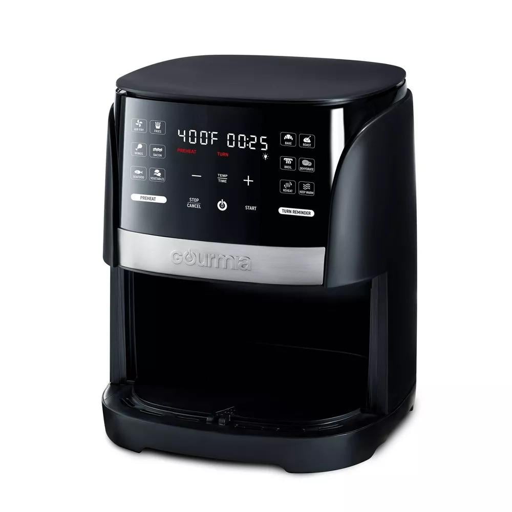 Gourmia 6-Qt Digital Window Air Fryer with 12 Presets & Guided Cooking Black