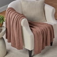 thumbnail image 2 of Mainstays Windowpane Oversized Couch Throw Blanket, Warm Brownie, 50 x 72 in, 2 of 5
