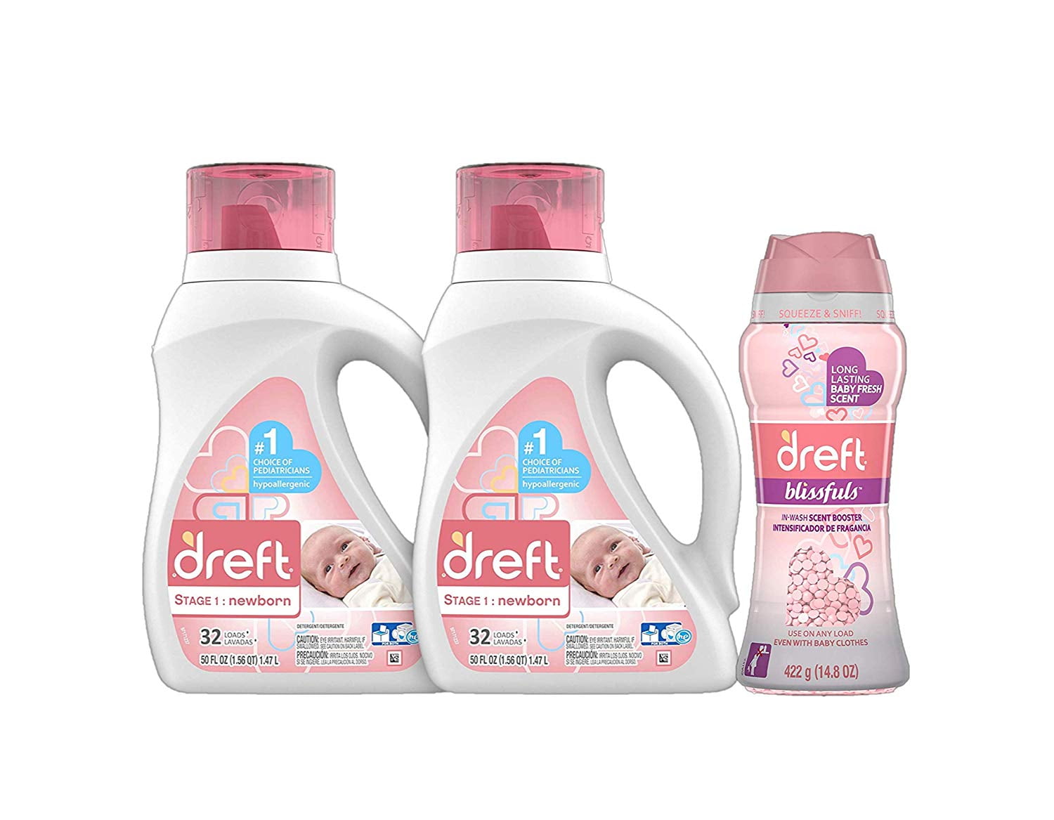 Bundle of Dreft Stage 1 Newborn Hypoallergenic Liquid