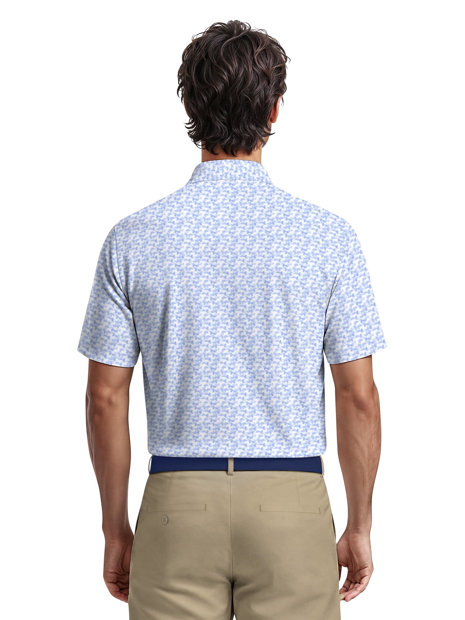Ben Hogan Men's & Big Men's Performance Geo Polo Short Sleeve Polo Shirt, up to 5XL