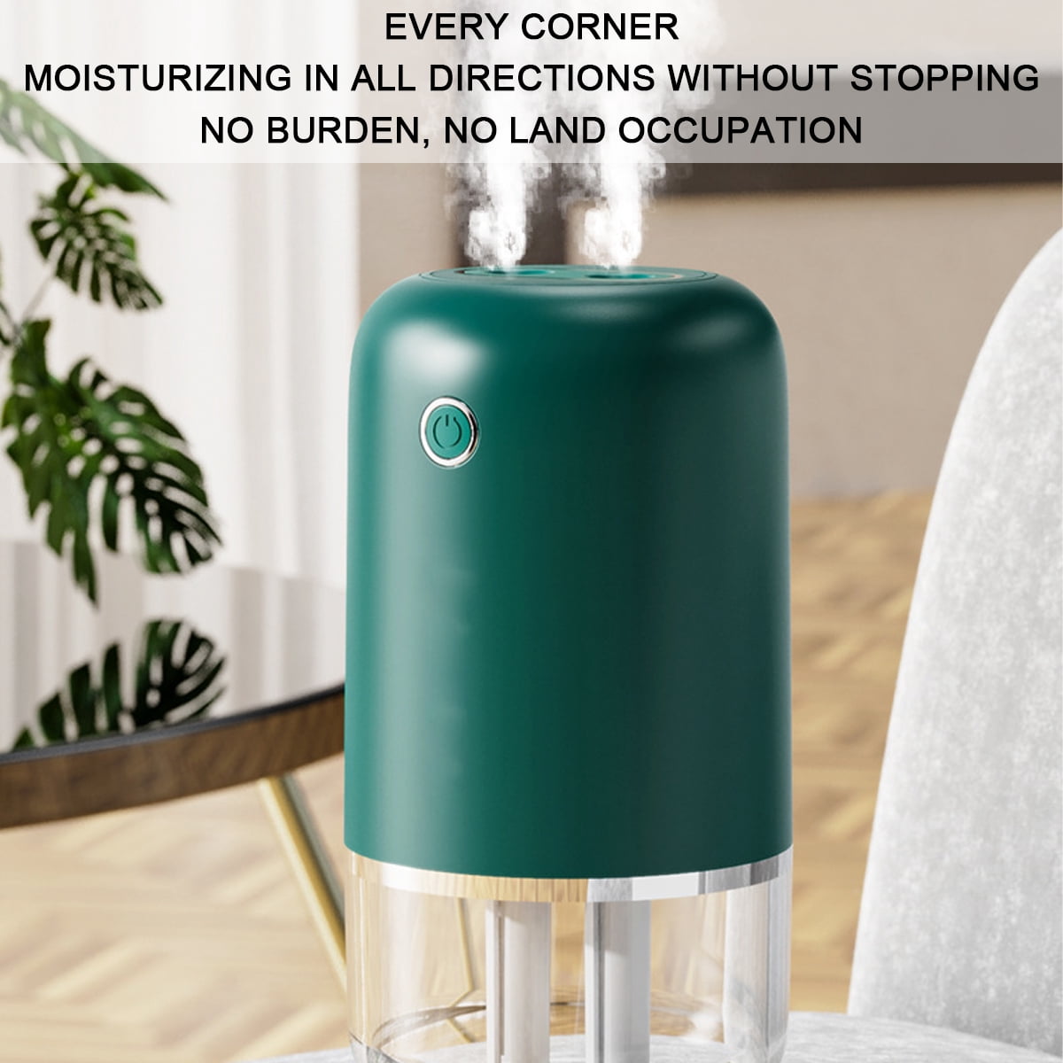 Small Humidifier, 500ml Portable Mini Humidifier, Personal Cool Mist Dual Jet Humidifiers, Dual Mist Ports, Auto Shut-Off, Desk Humidifier for Baby Bedside Travel Plant Car-White