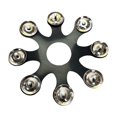 thumbnail image 1 of Hi Hat Tambourine High Performance Hand Bells Rattle Cymbal Accessory Metal Drum Black, 1 of 8