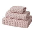 thumbnail image 2 of Bath Towel Polyester Bath Towel Cotton Waffle Bath Towel 3-Piece Set Pink A, 2 of 9