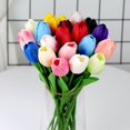 thumbnail image 4 of 1 ramo de tulipanes artificiales de PU de 34 cm con tacto real para Navidad, Halloween, bodas, fiestas en el hogar, flores falsas, 4 of 5