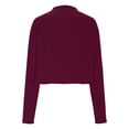 thumbnail image 5 of Wowcloth Women's Solid Color Round Neck Long Sleeve Sporty Top, Cotton Blend for Sports and Daily Wear, 5 of 8