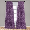 thumbnail image 5 of Ambesonne Plum Curtains, Vintage Style Flowers, Pair of 28"x95", White Plum, 5 of 5