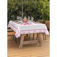 thumbnail image 2 of Outdoor Tablecloth with Umbrella Hole and Zipper, Valentine's Day Rectangle Table Cloth 60x102 Inch Waterproof Tablecloth, Pink Bows Romantic Love Heart Checkered Picnic Table Cover for Patio Camping, 2 of 7