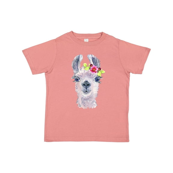 Inktastic Cute Llama with Flower Boys or Girls Toddler T-Shirt