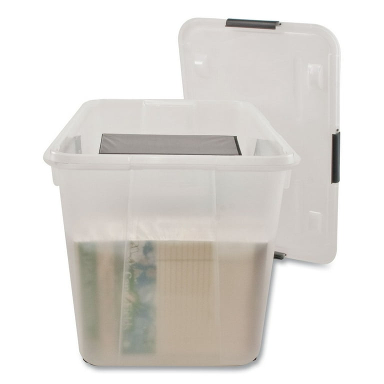 Stackable 15-Gallon Rolling Storage Box Letter/legal
