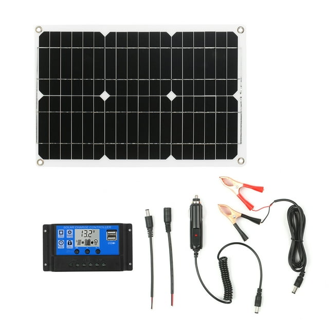 18W Solar Panel Charging Kit with USB Output and Controller for Off-Grid Use - Waterproof and Versatile for RVs, Trailers, Boats, and More