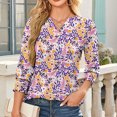 thumbnail image 6 of Youyipin Womens Tops Women's 3/4 Sleeve V Neck T Shirts Ruffle Sleeve Summer Business Casual Tops For Women, 6 of 8