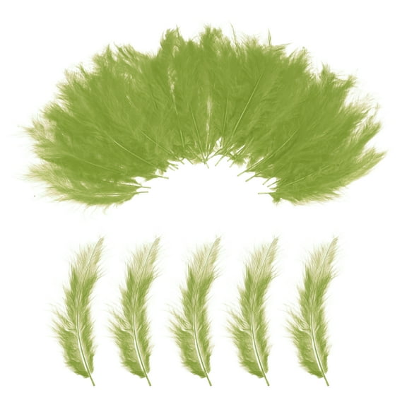 100 Pack Fluffy Turkey Marabou Feather,Fluorescent Green Natural Turkey Feather