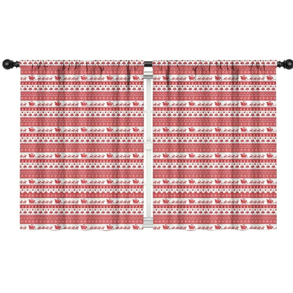 Blackout Kids Curtains,Red Christmas Striped Pattern (2) Childrens Insulated Curtains Set Of 2,Bedroom Essentials,Toddler Room Decor 42"x54"
