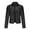 Black, variant on Dealovy Womens Cropped Leather Jackets Casual Motorcycle Jacket Button down Coat Outerwear