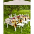 thumbnail image 4 of Fsddascl Chicken Sunflowers Outdoor Tablecloth - 52x70 Inch Rectangle Dining Table Cover, Farmhouse Vintage Map Floral Animals Waterproof Outdoor Table Cloth with Umbrella Hole & Zipper for Patio, 4 of 7