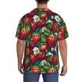 thumbnail image 3 of Balery Strawberry2 Camisa Casual de Manga Corta con Botones para Hombre, Texturizada, Estilo Cubano, para Playa, Verano-3X-Large, 3 of 5