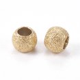 thumbnail image 2 of 10pcs Ion Plating(IP) 304 Stainless Steel Textured Beads Round Golden 4x3mm Hole: 2mm, 2 of 2