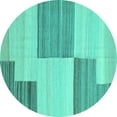 thumbnail image 1 of Ahgly Company Indoor Round Abstract Turquoise Blue Contemporary Area Rugs, 8' Round, 1 of 4