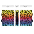 thumbnail image 4 of Xoenoiee Rainbow Gradient Leopard Print Bible Case Bible Cover Faux Leather Carrying Book Holder Church Bags with Zipper Study Essentials Organizer Tote Gifts for Women Men, M, 4 of 7