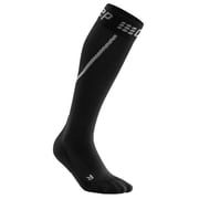 Womens Long Compression Wool Socks - CEP Trail Merino (Grey/Black) III