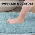 thumbnail image 3 of PiccoCasa Thick Plush Bath Mat Rugs Floor Kitchen Door Rug Soft Microfiber Non-slip TPR Rubber Carpet Blue 16" x 24", 3 of 8