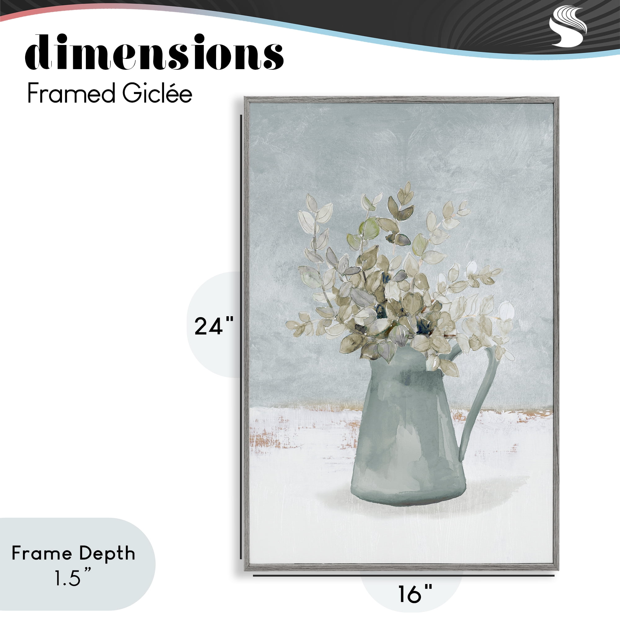 Stupell Industries Blue Botanical Arrangement Gray Framed Giclee Art, design by Lanie Loreth