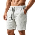thumbnail image 2 of WIZUTIZ Men's Solid Color Casual Sports Elastic Waist Drawstring Pocket Shorts Polyester Relaxed Fit Lightweight Summer Athletic Bottoms for Outdoor Daily Wear, 2 of 9