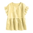 thumbnail image 4 of Sheghy Summer Tops for Women 100%Cotton Women's Casual Spring Summer Solid Crew Neck Short Sleeve T-Shirt Top, 4 of 9