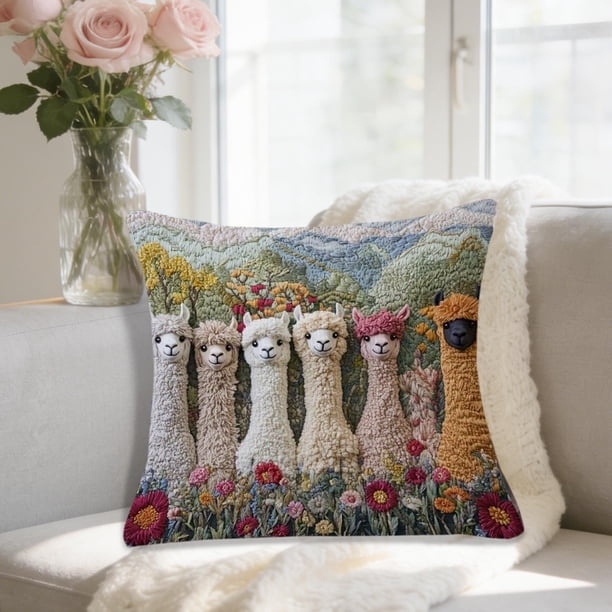 Funda de cojín decorativa | Funda de cojín de tela flocada con estampado animal | Decoración para sofá, sala de estar y hogar