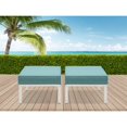 thumbnail image 5 of Cozyhome 2 Pc Outdoor Footstool, Patio Aluminum Ottomans With Thick Cushion, Compact And Comfortable, White, 5 of 9