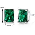 thumbnail image 3 of 1.71 ct Radiant Cut Green Created Emerald Stud Earrings in 14K White Gold, 3 of 4