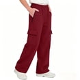 thumbnail image 5 of LIaqionyy Big Boys Cargo Sweatpants Wide Leg Baggy Pants Athletic Open Bottom Jogger Pant with Pockets, 5 of 7