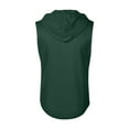 thumbnail image 4 of Yiaimeir Men's Sleeveless Hoodie With Zipper Pockets Athletic Gym Workout Pullover Lightweight Muscle Fit Vest Burgundy,Size S-3XL, 4 of 5