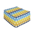 thumbnail image 1 of Abstract Rectangle Pouf, Pattern of Spot Like Sketchy Round Blots on a Colorful Wavy Background, Foot Stool for Living Room Office Ottoman with Cover, 25", Blue Yellow Night Blue, by Ambesonne, 1 of 4