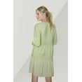 thumbnail image 2 of Miss Lavish London V Neck Dress With Long Sleeves Casual Long Sleeve Dress for Women Tea Green-XL, 2 of 5