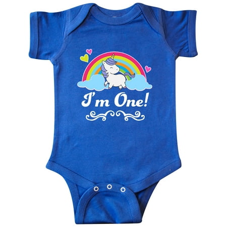 

Inktastic First Birthday Rainbow with Unicorn Gift Baby Girl Bodysuit