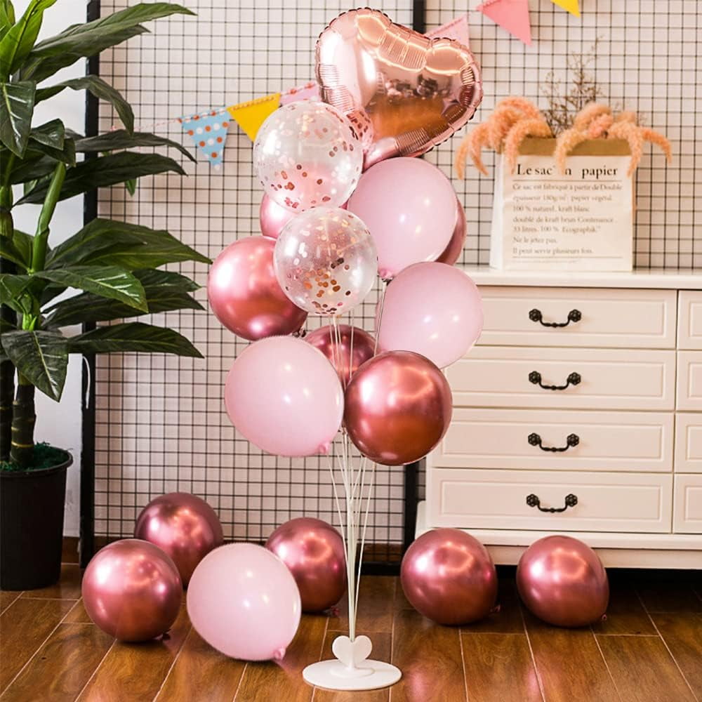 Sparklane Valentines Day Balloons Kit, 101 Pack Rose Gold Pink Heart Balloons with Rose Petals, I Love You Balloons for Anniversary Mothers Day Wedding Romantic Decorations Special Night