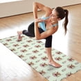 thumbnail image 6 of Green Highland Cow Flower Pattern Hot Yoga Mat Towel Non Slip for Hot Yoga - Quick-Drying Yoga Mat Cover with 4 Corner Pockets with Travel Bag - Hot Yoga Towel Non Slip 74"x26", 6 of 6