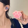 thumbnail image 4 of for Samsung Galaxy Buds FE(2023)/Buds 2 pro/Buds Live/Buds pro/Buds 2 Cover,Cute Cartoon Fun Kawaii Cat's paw Pattern Design Silicone Earphone case with Hook (Pink), 4 of 10