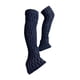 thumbnail image 5 of Calentadores de piernas para patinaje artístico Calcetines de patinaje de punto trenzado Funda cómoda y portátil Azul profundo, 5 of 9