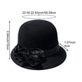 thumbnail image 3 of Slccxzc Elegant Adjustable Fedora Flower Decorated Bowler Hat Versatile Simple Design Dome Top Hat For Party, 3 of 7