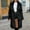 Black, variant on Women's Plus Size Black Faux Fur Coat V-Neck Long Sleeve Warm Coat for Winter