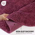 thumbnail image 4 of Cotton Solid 2-Piece Plum Highly Absorbent Non-Slip Oval Bath Rug Set by Superior, 4 of 11