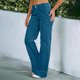 thumbnail image 4 of Pantalones acampanados SCZ Mujer Cintura media Azul marino L, 4 of 6