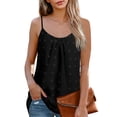 thumbnail image 1 of Women Vests, Swiss Dot Adjustable Loose Camisole Easy Matching  For Shopping Black M, 1 of 6