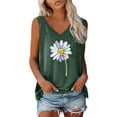 thumbnail image 1 of Womens Printed Sleeveless Casual V-Neck Tank Top, 1 of 3