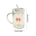 thumbnail image 3 of Vaso de agua de vidrio con tapa y pajita – Vaso para bebidas con decoración de mariposa desmontable para café, bebidas frías, para el hogar, la oficina o para beber al aire libre., 3 of 6