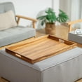 thumbnail image 3 of Hanobe Large Ottoman Tray: 30" Decorative Wooden Trays for Ottoman with Handles - Ottoman Table Topper for Coffee Table, 3 of 8