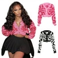 thumbnail image 2 of Aellinatey Women Knit Colorblock Cardigan Sweater Long Sleeve Button Down V-Neck Crop Top, 2 of 20